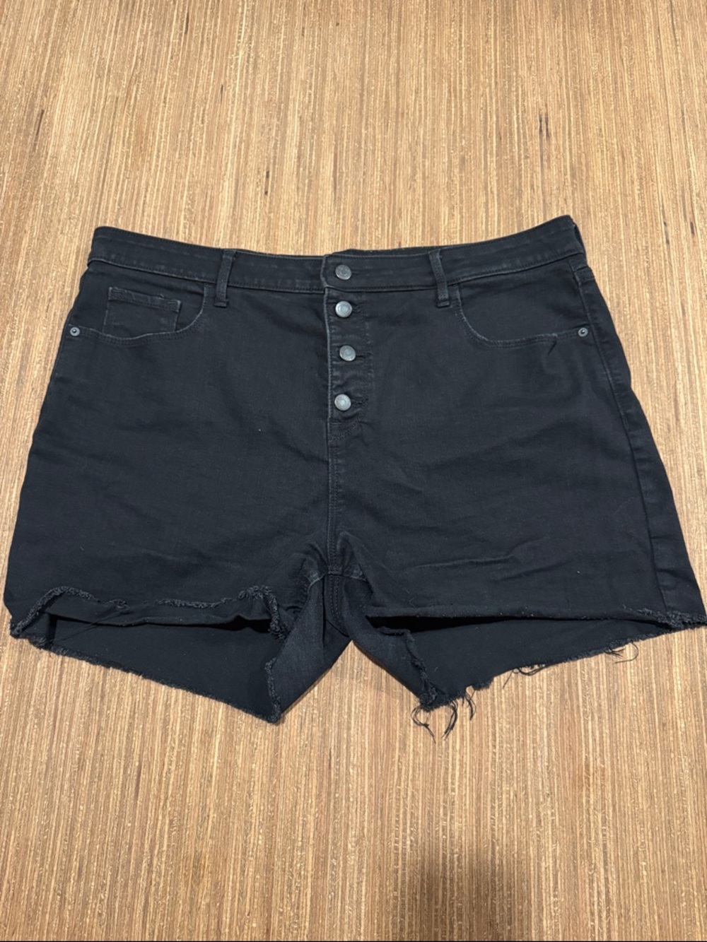 Old Navy Black High-Rise Button-Front Women’s Denim Shorts